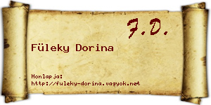 Füleky Dorina névjegykártya